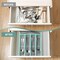 Silverware Organizer with Icons,Plastic Cutlery silverware Tray for Drawer,Utensil Flatware Tableware Organizer for Kitchen with Non-slip TPR,Fits Standard Drawer,5-Compartment,Light Blue